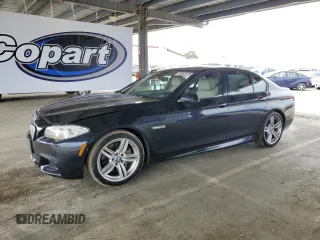 2013 BMW 5 Series 550i with VIN WBAFR9C52DDX80316, listed as a Copart auction lot 53540725 with 122,896 mi miles and Salvage Title. Bid and sale history available at carsss.com. Image 1.