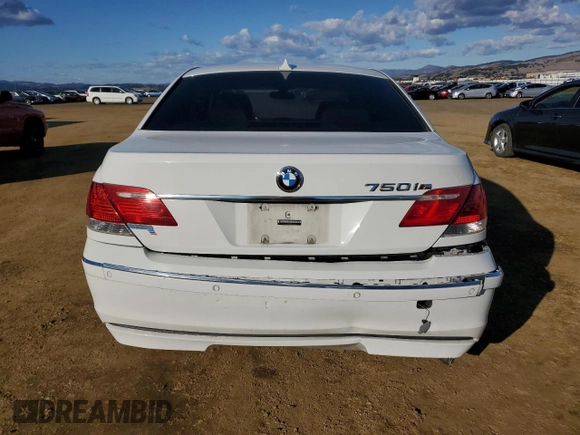 2008 BMW 7 Series 750i with VIN WBAHL835X8DT12389, listed as a Copart auction lot 80908054 with Not Provided miles and Salvage Title. Bid and sale history available at DreamBid. Image 6.