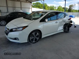 2021 Nissan LEAF SL Plus with VIN 1N4BZ1DV3MC555061, listed as a Copart auction lot 55882525 with 55,812 mi miles and Salvage title. Bid and sale history available at DreamBid. Image 1.