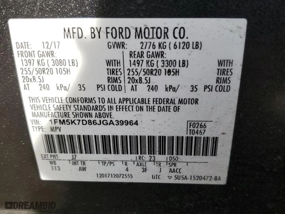 2018 Ford Explorer XLT with VIN 1FM5K7D86JGA39964, listed as a Copart auction lot 49476015 with 168,825 mi miles and Salvage Title. Bid and sale history available at carsss.com. Image 13.
