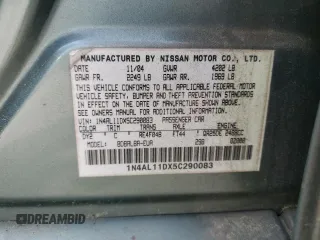 2005 Nissan Altima S z VIN 1N4AL11DX5C290083, wystawiony jako Copart lot #54403135 z przebiegiem Nie podano mil oraz Szkoda całkowita • Salvage title. Historia ofert i sprzedaży dostępna na DreamBid. Obrazek 13.