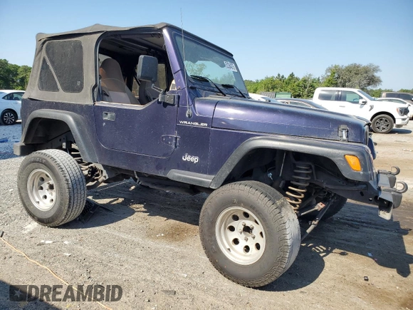 1998 Jeep Wrangler SE with VIN 1J4FY29P0WP784334, listed as a Copart auction lot 52384075 with 0 mi miles and Salvage Title. Bid and sale history available at carsss.com. Image 4.