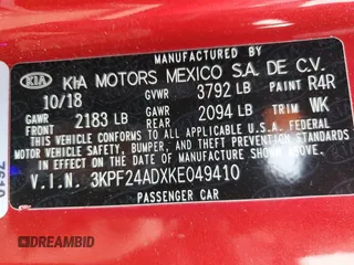 2019 Kia Forte LXS with VIN 3KPF24ADXKE049410, listed as a Copart auction lot 83478834 with 36,016 mi miles and Salvage Title. Bid and sale history available at carsss.com. Image 12.