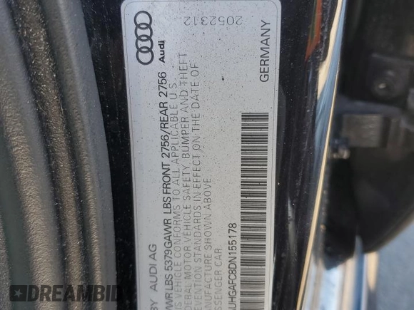 2013 Audi A6 Prestige z VIN WAUHGAFC8DN155178, wystawiony jako Copart lot #47893505 z przebiegiem 87 926 mil mil oraz Szkody całkowita. Historia ofert i sprzedaży dostępna na DreamBid. Obrazek 13.