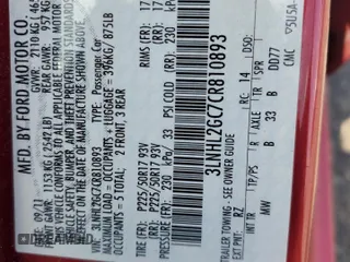 2012 Lincoln MKZ with VIN 3LNHL2GC7CR810893, listed as a Copart auction lot 54709745 with 104,838 mi miles and Salvage Title. Bid and sale history available at carsss.com. Image 12.