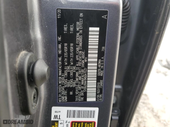 2021 Toyota Highlander XLE with VIN 5TDGZRAH1MS041527, listed as a Copart auction lot 43322245 with 76,996 mi miles and Salvage Title. Bid and sale history available at carsss.com. Image 13.