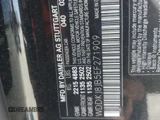 2014 Mercedes-Benz E 350 with VIN WDDKJ8JB5EF271909, listed as a Copart auction lot 54953225 with 204,456 mi miles and Salvage title. Bid and sale history available at DreamBid. Image 12.