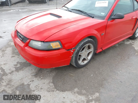 2001 Ford Mustang GT Deluxe with VIN 1FAFP42X71F205746, listed as a IAAI auction lot 41665046 with 1 mi miles. Bid and sale history available at carsss.com. Image 6.