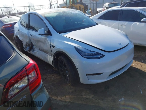 2021 Tesla Model Y Long Range with VIN 5YJYGDEE5MF203175, listed as a IAAI auction lot 41758334 with 63,387 mi miles and . Bid and sale history available at DreamBid. Image 1.