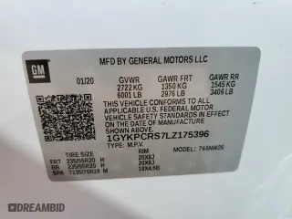 2020 Cadillac XT6 FWD Premium Luxury with VIN 1GYKPCRS7LZ175396, listed as a Copart auction lot 42417025 with 43,403 mi miles and Salvage Title. Bid and sale history available at carsss.com. Image 15.