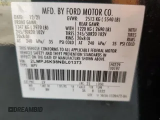 2022 Lincoln Nautilus Reserve z VIN 2LMPJ6K98NBL01373, wystawiony jako Copart lot #44502165 z przebiegiem 41 601 mil mil oraz Szkoda całkowita • Salvage title. Historia ofert i sprzedaży dostępna na DreamBid. Obrazek 14.