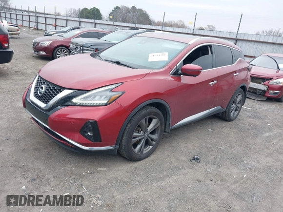2019 Nissan Murano S with VIN 5N1AZ2MJ9KN141725, listed as a IAAI auction lot 41514304 with 174,212 mi miles and . Bid and sale history available at DreamBid. Image 2.