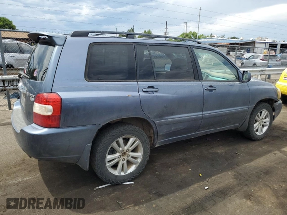 2006 Toyota Highlander Hybrid with VIN JTEEW21A760012240, listed as a Copart auction lot 66479024 with 221,033 mi miles and Salvage Title. Bid and sale history available at carsss.com. Image 3.