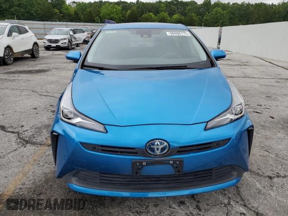 2021 Toyota Prius L Eco with VIN JTDKAMFU1M3146516, listed as a Copart auction lot 58406175 with 19,911 mi miles and Salvage title. Bid and sale history available at DreamBid. Image 5.