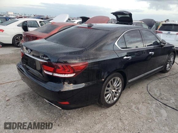2017 Lexus LS with VIN JTHBL5EF1H5144602, listed as a Copart auction lot 76553894 with 67,183 mi miles and Salvage Title. Bid and sale history available at carsss.com. Image 3.