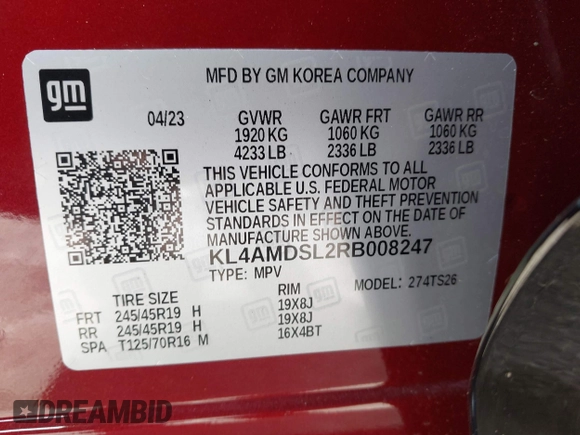 2024 Buick Encore GX Sport Touring z VIN KL4AMDSL2RB008247, wystawiony jako IAAI lot #41924176 z przebiegiem 7 663 mil mil oraz . Historia ofert i sprzedaży dostępna na DreamBid. Obrazek 9.
