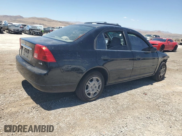2001 Honda Civic LX with VIN JHMES165X1S008247, listed as a Copart auction lot 62525084 with 240,503 mi miles and Salvage Title. Bid and sale history available at carsss.com. Image 3.