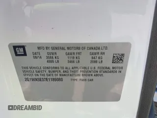2014 Chevrolet Impala LS with VIN 2G1WA5E37E1189080, listed as a IAAI auction lot 42607058 with 128,337 mi miles and . Bid and sale history available at DreamBid. Image 9.