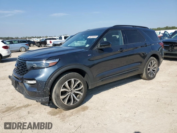 2022 Ford Explorer ST-Line with VIN 1FMSK8KH9NGB05344, listed as a Copart auction lot 45319245 with 25,775 mi miles and Salvage Title. Bid and sale history available at carsss.com. Image 1.