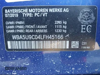 2020 BMW 3 Series M340i xDrive with VIN WBA5U9C04LFH45166, listed as a IAAI auction lot 41326152 with 37,746 mi miles and . Bid and sale history available at DreamBid. Image 9.