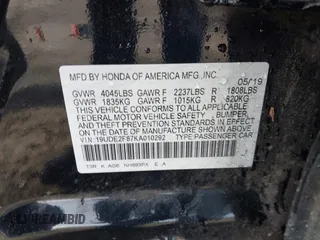 2019 Acura ILX Premium with VIN 19UDE2F87KA010292, listed as a IAAI auction lot 41603822 with 85,516 mi miles and . Bid and sale history available at DreamBid. Image 9.