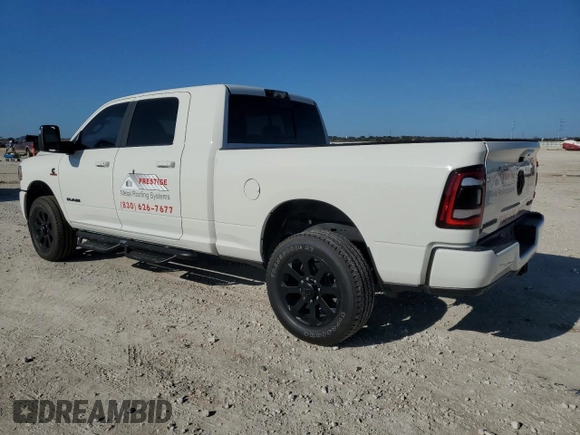 2024 Ram 2500 Laramie with VIN 3C6UR5NL0RG293017, listed as a Copart auction lot 85960304 with 7,347 mi miles and Salvage title. Bid and sale history available at DreamBid. Image 2.