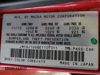 2014 Mazda 6 i Sport with VIN JM1GJ1U68E1157311, listed as a Copart auction lot 50371425 with 211,057 mi miles and Salvage Title. Bid and sale history available at DreamBid. Image 12.