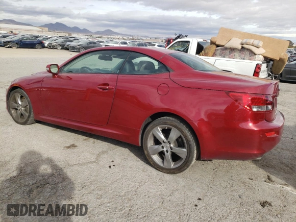 2011 Lexus IS 350 C with VIN JTHFE2C29B2505657, listed as a Copart auction lot 82637394 with 62,145 mi miles and Salvage title. Bid and sale history available at DreamBid. Image 2.