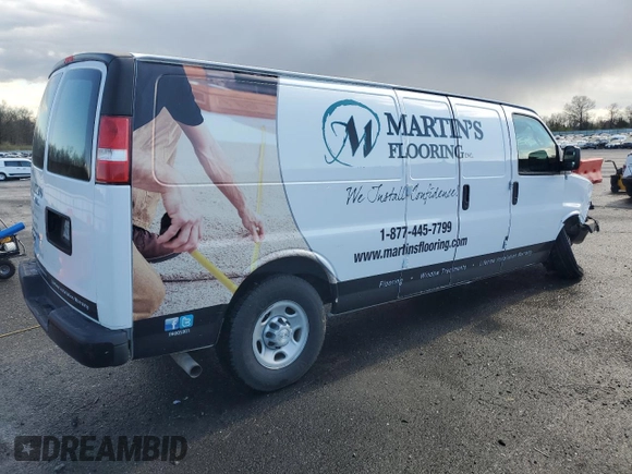 2017 Chevrolet Express Cargo with VIN 1GCWGBFF8H1109759, listed as a Copart auction lot 52884505 with 100,016 mi miles and Salvage title. Bid and sale history available at DreamBid. Image 3.