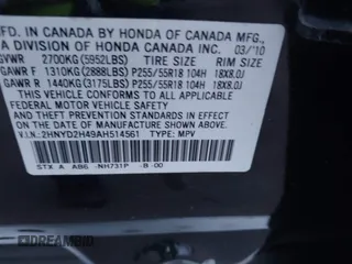 2010 Acura MDX Technology with VIN 2HNYD2H49AH514561, listed as a IAAI auction lot 41614217 with 162,781 mi miles and . Bid and sale history available at carsss.com. Image 9.