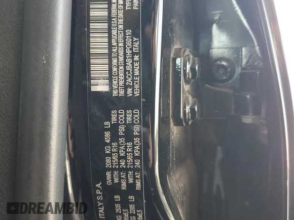 2017 Jeep Renegade Sport with VIN ZACCJBAB1HPG60110, listed as a Copart auction lot 63074295 with 61,476 mi miles and Salvage title. Bid and sale history available at DreamBid. Image 13.