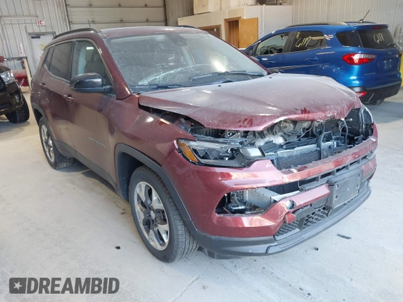 2022 Jeep Compass Latitude with VIN 3C4NJDBBXNT110637, listed as a IAAI auction lot 41967575 with 36,933 mi miles and . Bid and sale history available at DreamBid. Image 1.
