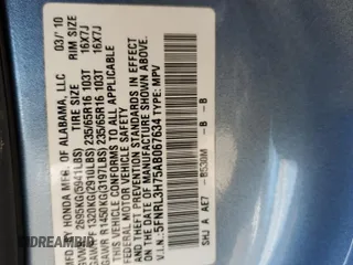 2010 Honda Odyssey EX-L z VIN 5FNRL3H75AB067634, wystawiony jako Copart lot #51538755 z przebiegiem 150 261 mil mil oraz Szkoda całkowita • Salvage title. Historia ofert i sprzedaży dostępna na DreamBid. Obrazek 15.