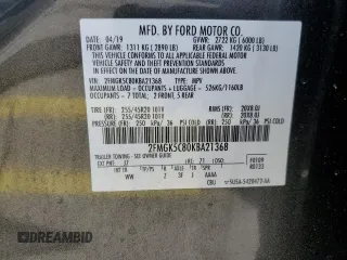 2019 Ford Flex SEL with VIN 2FMGK5C80KBA21368, listed as a Copart auction lot 45317145 with 50,308 mi miles and Salvage Title. Bid and sale history available at carsss.com. Image 13.