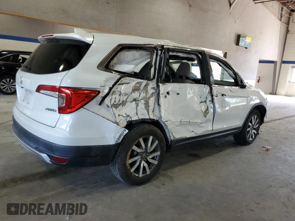 2019 Honda Pilot EX-L z VIN 5FNYF6H55KB080078, wystawiony jako Copart lot #55938415 z przebiegiem 54 857 mil mil oraz Szkoda całkowita • Salvage title. Historia ofert i sprzedaży dostępna na DreamBid. Obrazek 3.