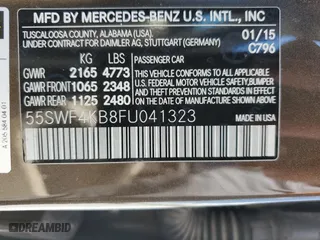 2015 Mercedes-Benz C-Class C 300 Luxury with VIN 55SWF4KB8FU041323, listed as a Copart auction lot 50857205 with 104,869 mi miles and Salvage Title. Bid and sale history available at carsss.com. Image 13.