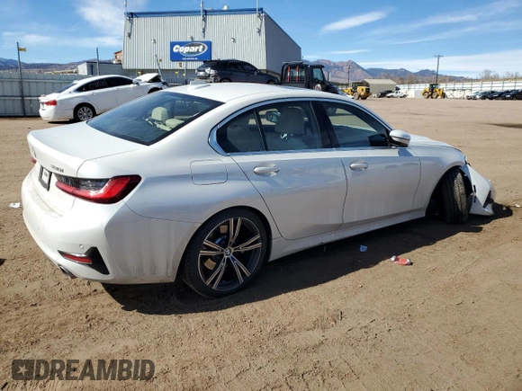 2021 BMW 3 Series 330i xDrive with VIN WBA5R7C01MFK13622, listed as a Copart auction lot 46520295 with 58,260 mi miles and Salvage title. Bid and sale history available at DreamBid. Image 3.