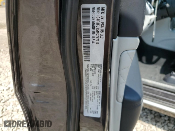 2021 Jeep Grand Cherokee Summit с VIN 1C4RJFJT5MC727414, выставлен на аукционе Copart как лот 56350655 с пробегом 66 606 миль миль и Списание • Salvage title. История ставок и продаж доступна на DreamBid. Изображение 12.