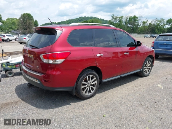 2014 Nissan Pathfinder S z VIN 5N1AR2MM6EC699851, wystawiony jako IAAI lot #42560019 z przebiegiem 186 627 mil mil oraz . Historia ofert i sprzedaży dostępna na DreamBid. Obrazek 4.