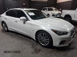 2020 Infiniti Q50 3.0t LUXE with VIN JN1EV7AR4LM251732, listed as a IAAI auction lot 41482077 with 12,799 mi miles. Bid and sale history available at carsss.com. Image 1.