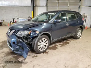 2015 Nissan Rogue SV with VIN KNMAT2MV3FP586481, listed as a Copart auction lot 53128015 with 124,834 mi miles and Salvage Title. Bid and sale history available at carsss.com. Image 1.