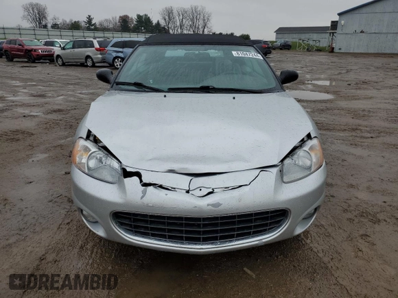 2001 Chrysler Sebring LXi z VIN 1C3EL55UX1N556511, wystawiony jako Copart lot #81047244 z przebiegiem 83 830 mil mil oraz Czysty tytuł • Clean title. Historia ofert i sprzedaży dostępna na DreamBid. Obrazek 5.