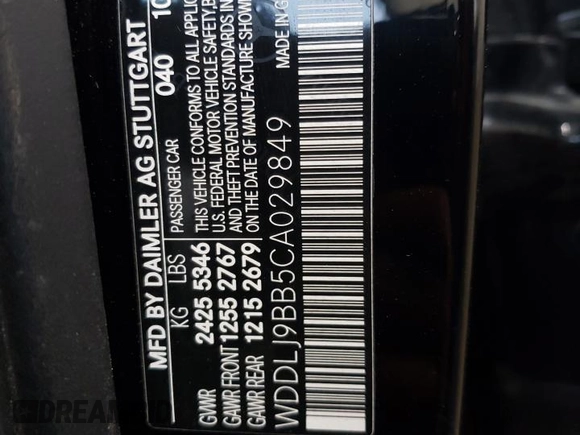 2012 Mercedes-Benz CLS-Class CLS 550 with VIN WDDLJ9BB5CA029849, listed as a Copart auction lot 65968884 with 103,615 mi miles and Salvage Title. Bid and sale history available at carsss.com. Image 15.