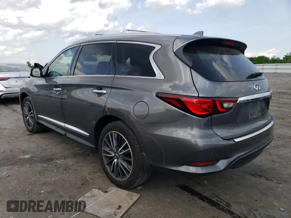 2019 Infiniti QX60 Luxe with VIN 5N1DL0MM3KC507445, listed as a Copart auction lot 55137195 with 205,602 mi miles and Salvage Title. Bid and sale history available at DreamBid. Image 2.