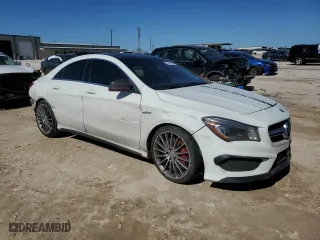 2014 Mercedes-Benz CLA-Class CLA 45 AMG with VIN WDDSJ5CB0EN060151, listed as a Copart auction lot 43410995 with 44,814 mi miles and Salvage Title. Bid and sale history available at carsss.com. Image 4.