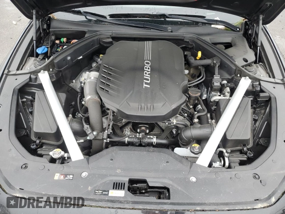 2021 Genesis G70 3.3T with VIN KMTG74LE8MU071729, listed as a Copart auction lot 43466165 with 18,760 mi miles and Salvage Title. Bid and sale history available at carsss.com. Image 11.