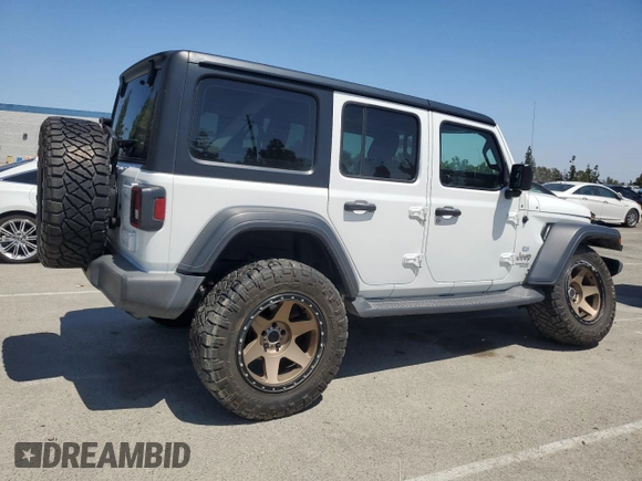 2018 Jeep Wrangler Unlimited Sport S with VIN 1C4HJXDG5JW172653, listed as a Copart auction lot 58184155 with 81,872 mi miles and Salvage title. Bid and sale history available at DreamBid. Image 3.