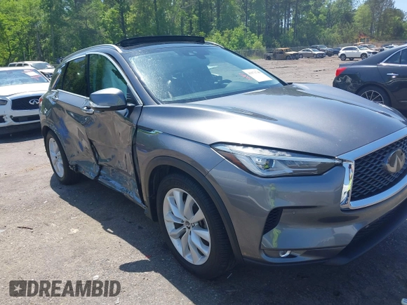 2019 Infiniti QX50 Luxe with VIN 3PCAJ5M31KF113513, listed as a IAAI auction lot 41971746 with 68,897 mi miles and . Bid and sale history available at DreamBid. Image 1.