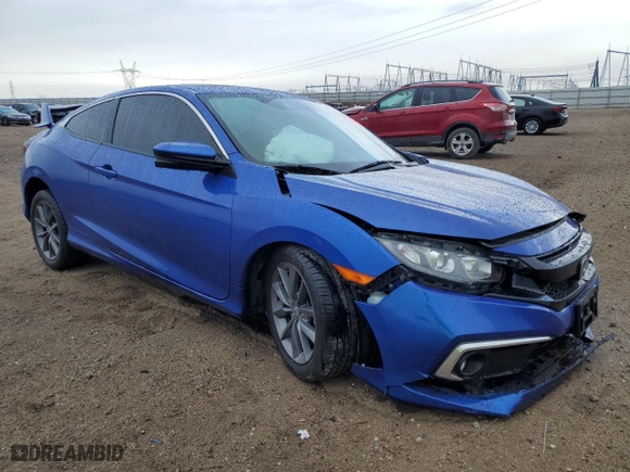 2019 Honda Civic Coupe EX with VIN 2HGFC3B33KH352595, listed as a Copart auction lot 41342935 with 78,047 mi miles and Salvage Title. Bid and sale history available at carsss.com. Image 4.