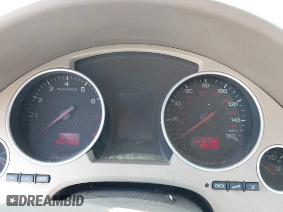 2005 Audi A4 1.8T with VIN WAUAC48H75K007372, listed as a IAAI auction lot 42012101 with 85,789 mi miles. Bid and sale history available at carsss.com. Image 7.